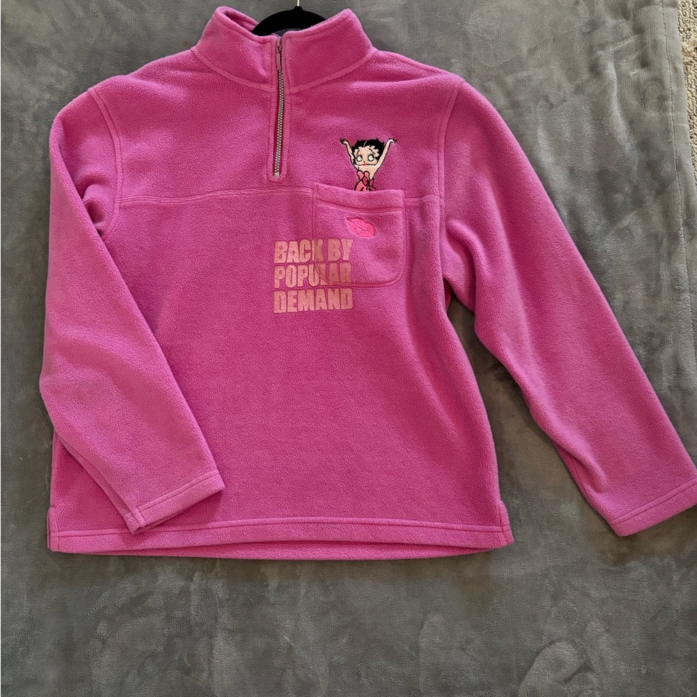 Pink Betty Boop fleece pullover